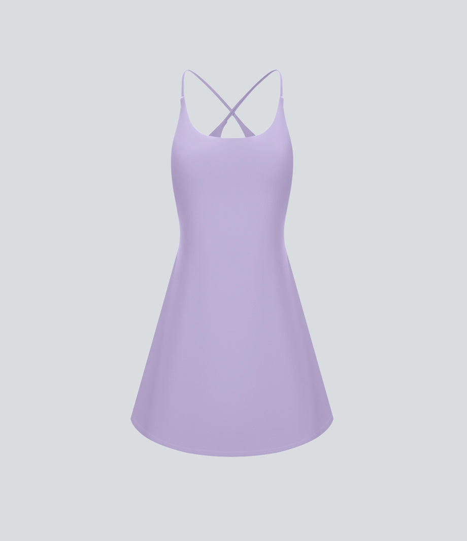SoftlyZero™ Plush Backless Active Dress - Lavender