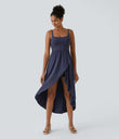 Breezeful™ High Low 2-Piece Pocket Flowy Midi Quick Dry Casual Dress - Patriot Blue