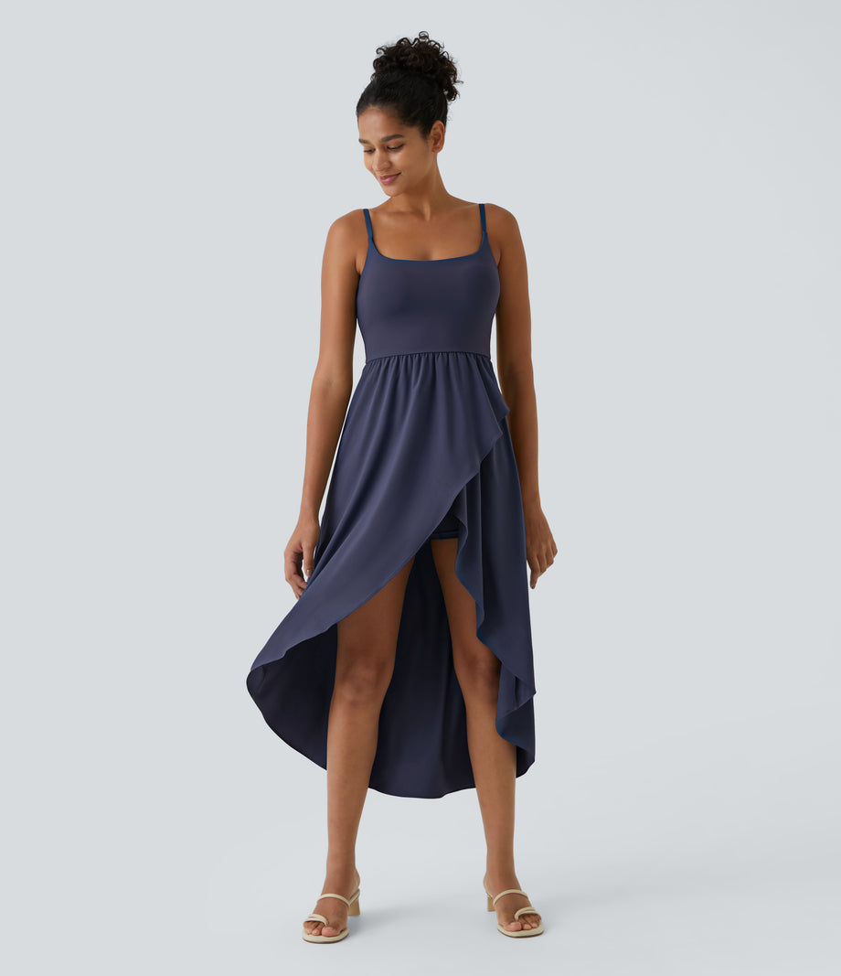 Breezeful™ High Low 2-Piece Pocket Flowy Midi Quick Dry Casual Dress - Patriot Blue