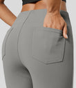 Halara Flex™ High Waisted Back Side Pocket Slight Flare Work Pants - Putty Gray