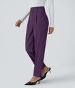 Halara Flex™ High Waisted Pocket Solid Work Tapered Pants - Blackberry Cordial