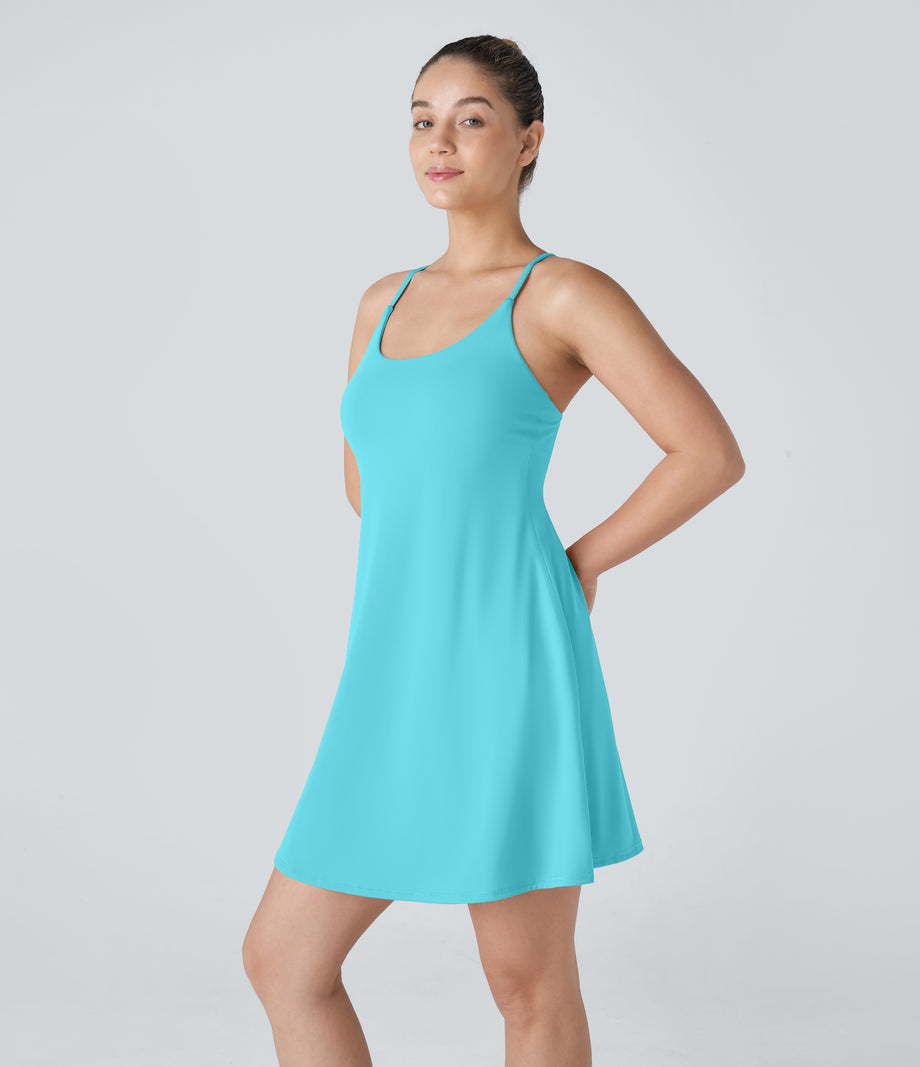 SoftlyZero™ Plush Backless Active Dress-Longer Length-Easy Peezy Edition - Baroque Blue