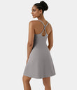 SoftlyZero™ Airy Cut Out 2-in-1 Pocket Cool Touch Longer Active Dress-UPF50+ - Steel Gray
