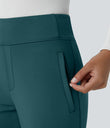 Halara Flex™ DayStretch Mid Rise Side Zipper Pocket Work Flare Pants - Atlantic Deep