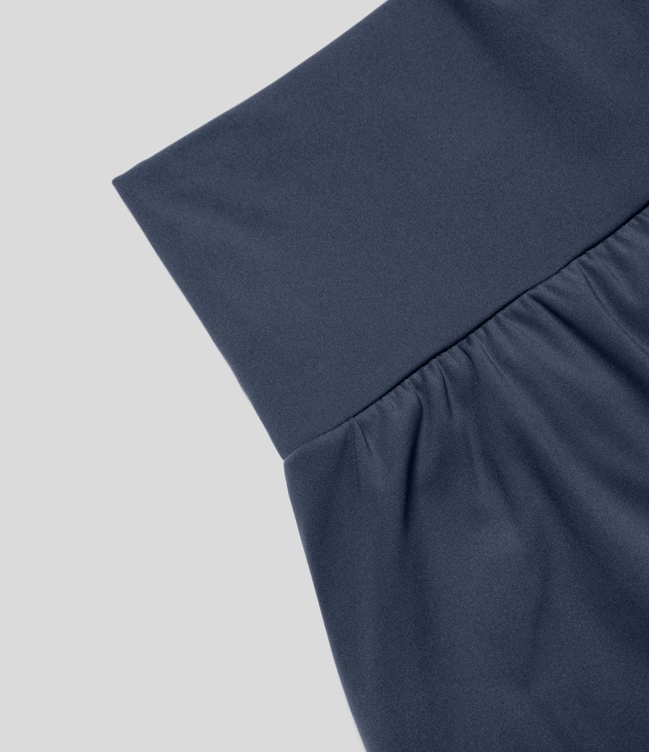 SoftlyZero™ Airy Super High Waisted 2-in-1  Cool Touch Yoga Shorts 5'' with Pockets-Longer Length - Mood Indigo
