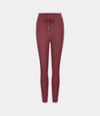SoftlyZero™ Plush High Waisted Drawstring Pocket Plain Full Length Joggers - Red Violet
