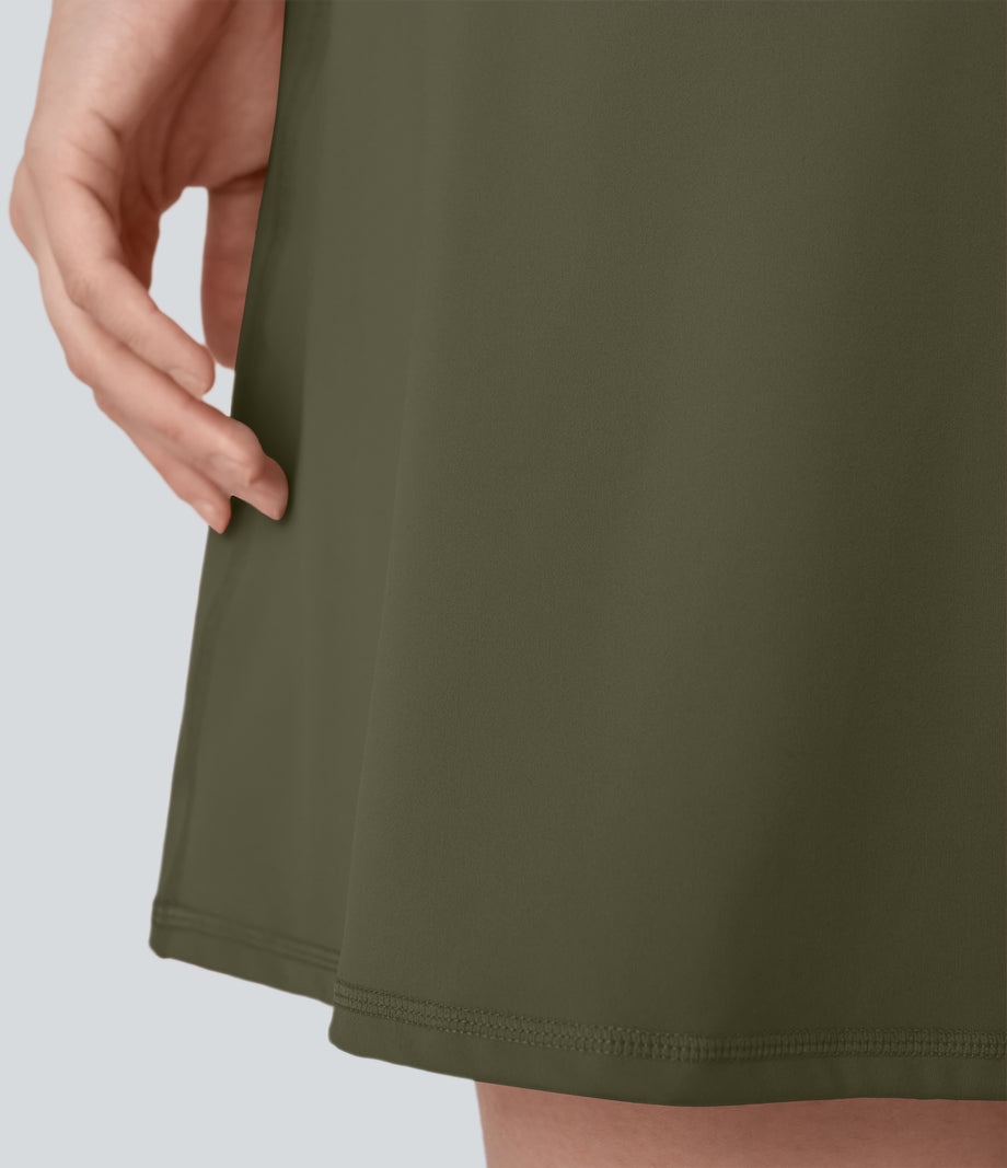 SoftlyZero™ Plush Backless Active Dress-Longer Length-Easy Peezy Edition - Grass Grey Green