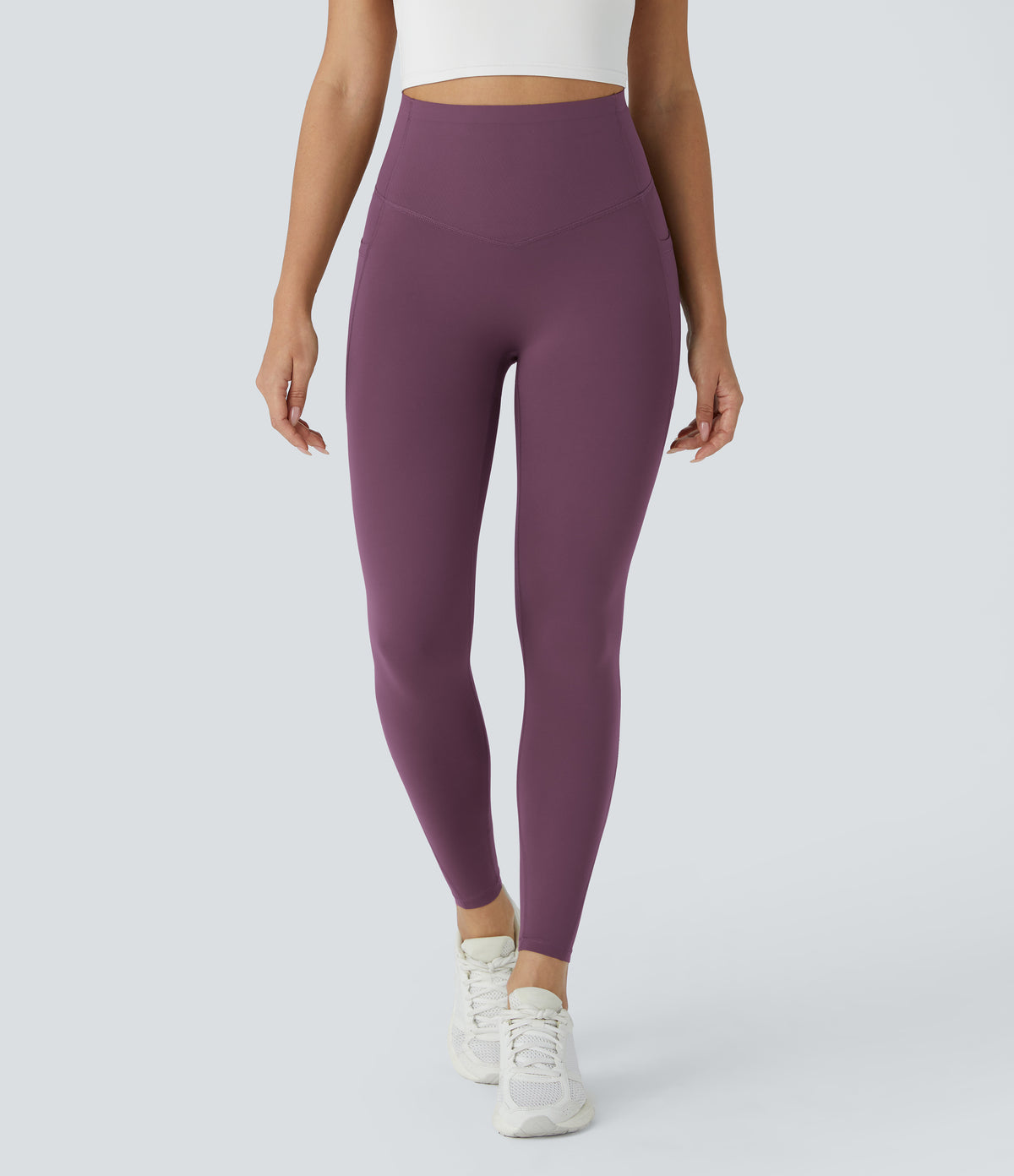 Halara UltraSculpt™ High Waisted Butt Lifting Tummy Control Pocket Shaping Workout Leggings - Night's Purple