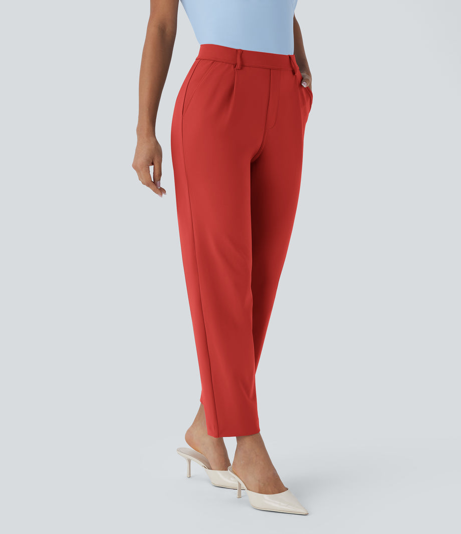 Halara Flex™ DayStretch High Waisted Pocket Ankle Length Tapered Work Pants - Valiant Poppy