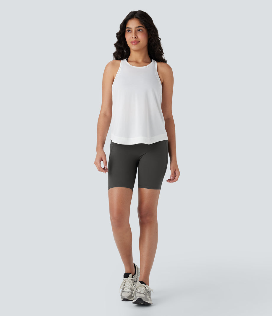 Halara UltraSculpt™ High Waisted Butt Lifting Tummy Control Pocket Shaping Training Biker Shorts 7'' - Volcanic Ash