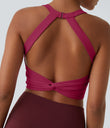 SoftlyZero™ Plush Cut Out Cropped Yoga Tank Top - Cherries Jubilee