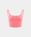 Double Straps Cropped Yoga Tank Top - Dreamy Peach Pink