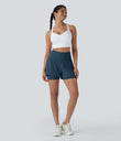 SoftlyZero™ Airy Super High Waisted 2-in-1 Cool Touch Yoga Shorts 5'' with Pockets - Majolica Blue