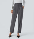 Halara Flex™ High Waisted Pocket Solid Work Tapered Pants - Lead Grey