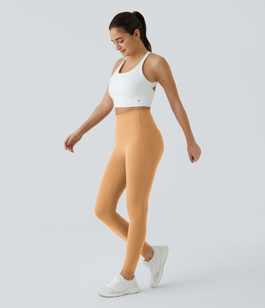 Halara UltraSculpt™ High Waisted Tummy Control Pocket Shaping Training Leggings - Buckskin
