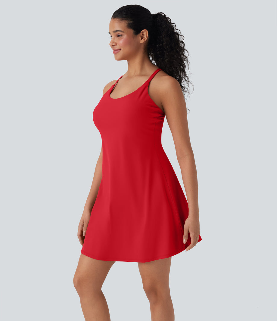 SoftlyZero™ Plush Active Dress-Longer Length-Easy Peezy Edition DD-F Cups - Tomato