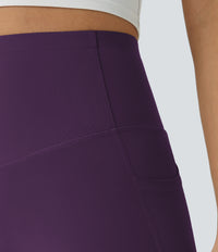 Halara UltraSculpt™ High Waisted Butt Lifting Tummy Control Pocket Shaping Workout Leggings - Blackberry Cordial