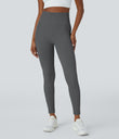 OneForm Seamless Flow High Waisted Ruched 7/8 Yoga Leggings - Eiffel Tower