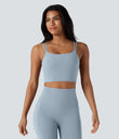 Halara UltraSculpt™ Double Straps Twisted Backless Cropped Yoga Tank Top - Baby Blue