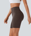 Halara UltraSculpt™ High Waisted Scrunch Butt Lifting Tummy Control Side Pocket Shaping Workout Biker Shorts 7'' - Hot Fudge