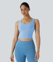 U Neck Crossover Barre Ballet Dance Tank Top A-D Cups - Fresh Blue