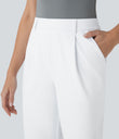 Halara Flex™ DayStretch High Waisted Pocket Ankle Length Tapered Work Pants - White