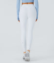 SoftlyZero™ Plush High Waisted Drawstring Pocket Plain Full Length Joggers - Frost White