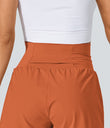 SoftlyZero™ Airy Super High Waisted 2-in-1 Cool Touch Yoga Shorts with Pockets - Orange Rust
