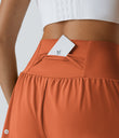 SoftlyZero™ Airy Super High Waisted 2-in-1 Cool Touch Yoga Shorts with Pockets - Orange Rust