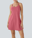 SoftlyZero™ Plush 2-in-1 Pocket Mini Active Dress DD-F Cups - Begonia Rouge