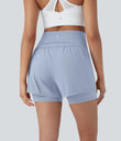 SoftlyZero™ Airy Super High Waisted 2-in-1 Cool Touch Yoga Shorts 5'' with Pockets - Skyway