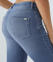 Halara Flex™ High Waisted Pockets Washed Casual Bootcut Jeans - Blue Spruce Denim