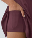 SoftlyZero™ Airy Backless Twisted Flare Low Support Dance Active Dress-Longer Length-Easy Peezy Edition A-D Cups - Fig