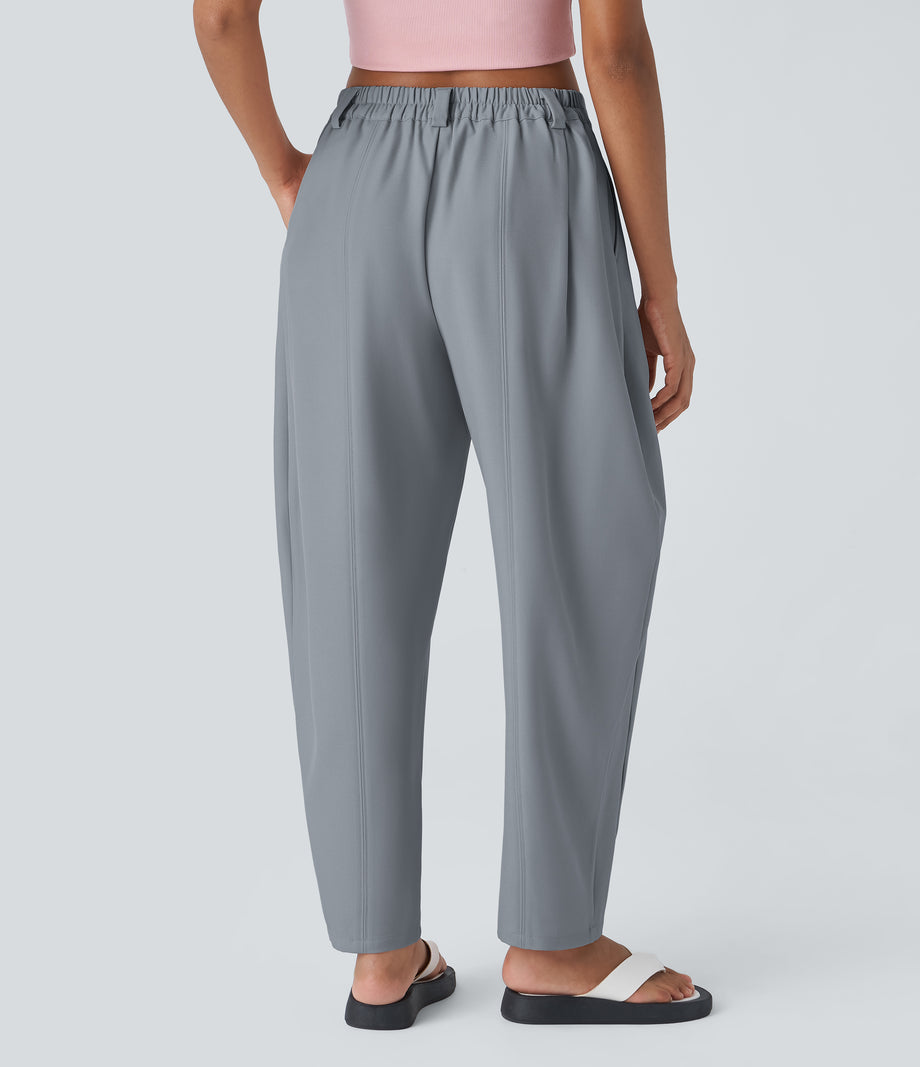 Mid Rise Pocket Barrel Leg Baggy Work Pants - Weathervane