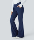 Halara Flex™ High Waisted Crossover Pocket Cool Touch Washed Casual Jeans - Gloomy Blue Denim