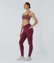 Patitoff™ 2.0 Pet Hair Resistant High Waisted Crossover Side Pocket Yoga Leggings - Anemone