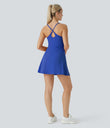 SoftlyZero™ Plush Backless Active Dress - Lotus Blue