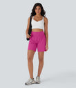 SoftlyZero™ Airy Super High Waisted 2-in-1 Cool Touch Yoga Shorts 7" with Pockets - Fuchsia Fedora