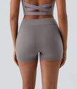 SoftlyZero™ Airy High Waisted Pocket Plain Cool Touch Yoga Shorts 3.5"-UPF50+ - Gull