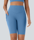Halara UltraSculpt™ High Waisted Tummy Control Pocket Shaping Training Biker Shorts 9'' - Pacific Coast
