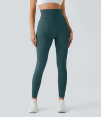 OneForm Seamless Flow High Waisted Ruched Plain Leggings - Dark Sea