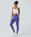SoftlyZero™ Crossover Pocket Plain Leggings-UPF50+ - Misty Lavender