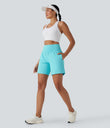 SoftlyZero™ Airy Super High Waisted 2-in-1 Cool Touch Yoga Shorts 7" with Pockets - Loka Blue