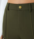 DayStretch High Waisted Zipper Pockets Solid Skinny Cargo Pants - Forest Night
