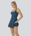SoftlyZero™ Airy Backless Twisted Cool Touch Dance Active Dress-Easy Peezy Edition - Majolica Blue