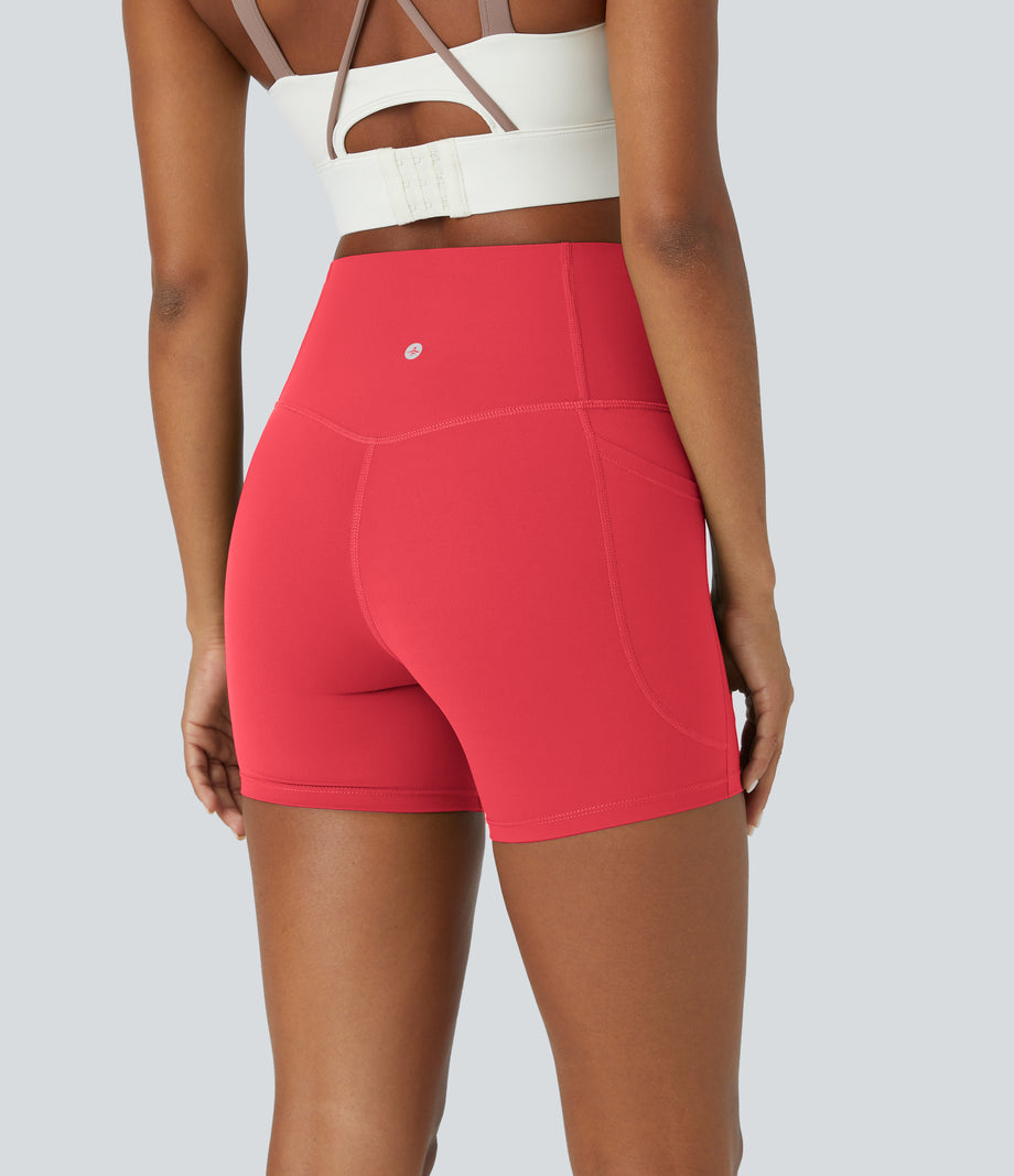 Halara UltraSculpt™ High Waisted Tummy Control Side Pocket Shaping Training Biker Shorts 5'' - Bittersweet