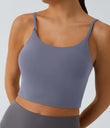 Basic Padded Workout Cropped Low Support Tank Top A-D Cups - Sweet Lavender