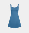 SoftlyZero™ Plush Double Straps 2-Piece Pocket Slip Dance Active Dress A-D Cups - Gloomy Blue