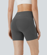 Halara UltraSculpt™ High Waisted Butt Lifting Tummy Control Pocket Shaping Training Biker Shorts 5'' - Volcanic Ash