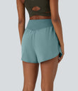 Breezeful™ High Waisted Pocket Quick Dry Casual Shorts 4" - Stone Blue